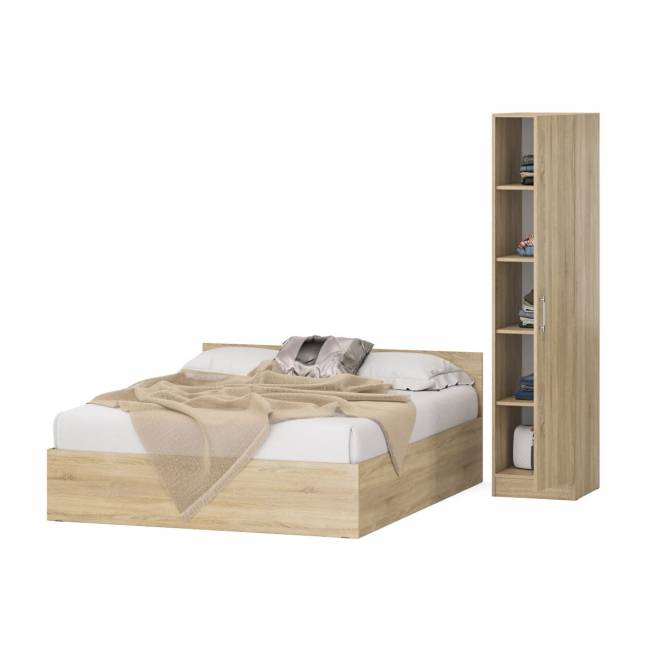 Кровать двуспальная 1600 с пеналом Стандарт цвет дуб сонома Кровать двуспальная 1600 с пеналом Стандарт цвет дуб сонома