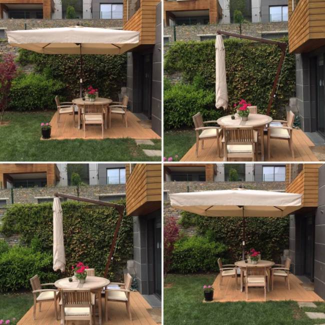 Зонт профессиональный 3х4 м Banana бежевый 3000х4000 мм