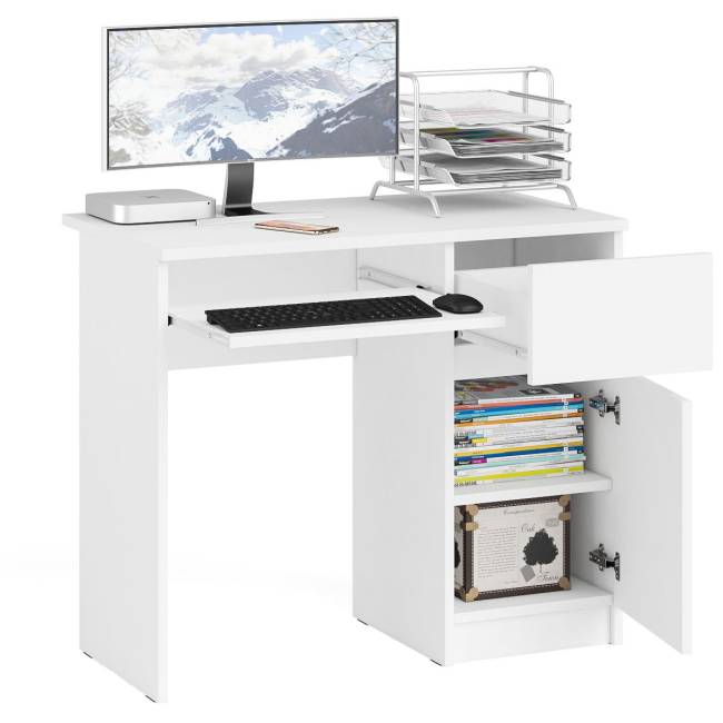 Стол компьютерный Мори МС-1 правый цвет белый Стол компьютерный Мори МС-1 правый цвет белый