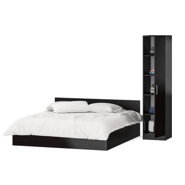 Кровать двуспальная 1800 с пеналом Стандарт цвет венге