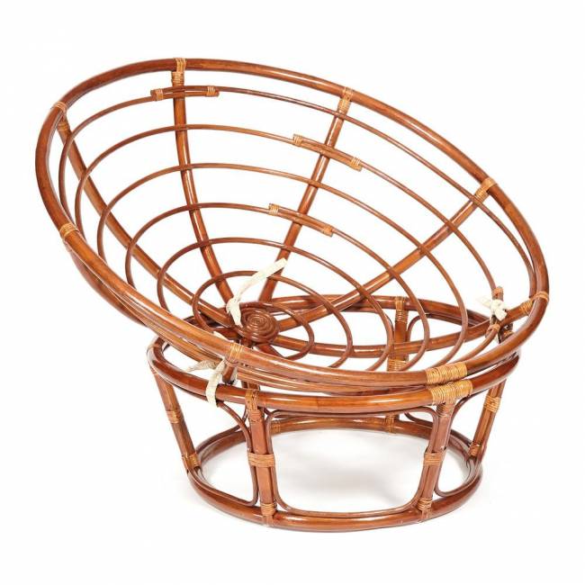 Кресло PAPASAN/ПАПАСАН 23/01 W  /с подушкой/ 115х101х104 см, Pecan (орех), экошерсть Коричневый, 1811-5 Pecan (орех)